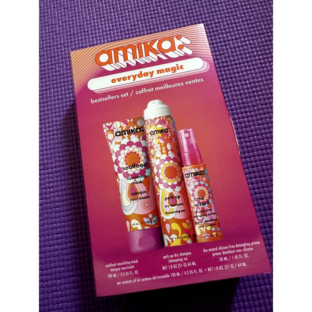 Amika Everyday Magic Bestsellers Set hair mask, dry shampoo, detangling primer